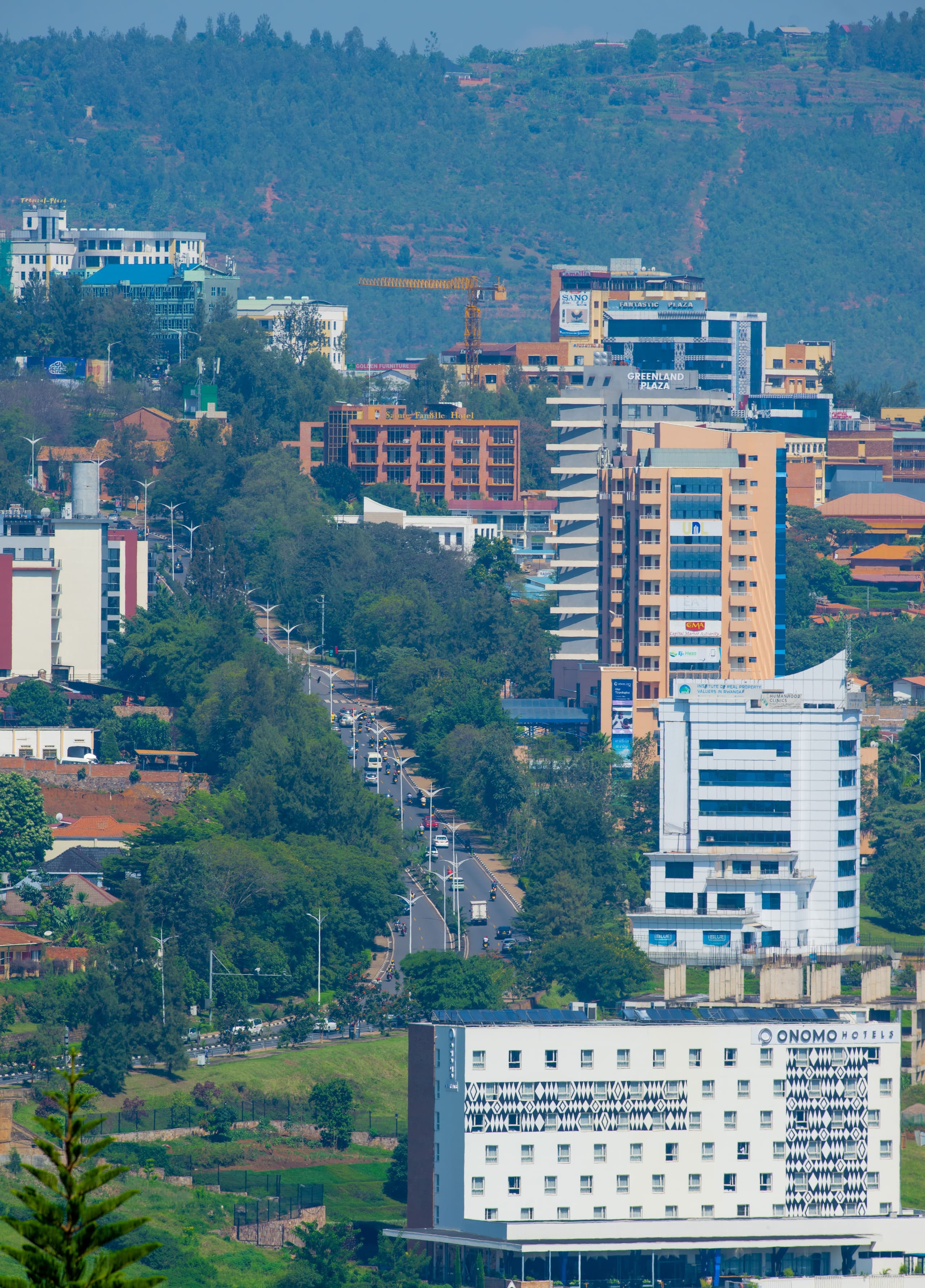 Kigali at dusk from the hills