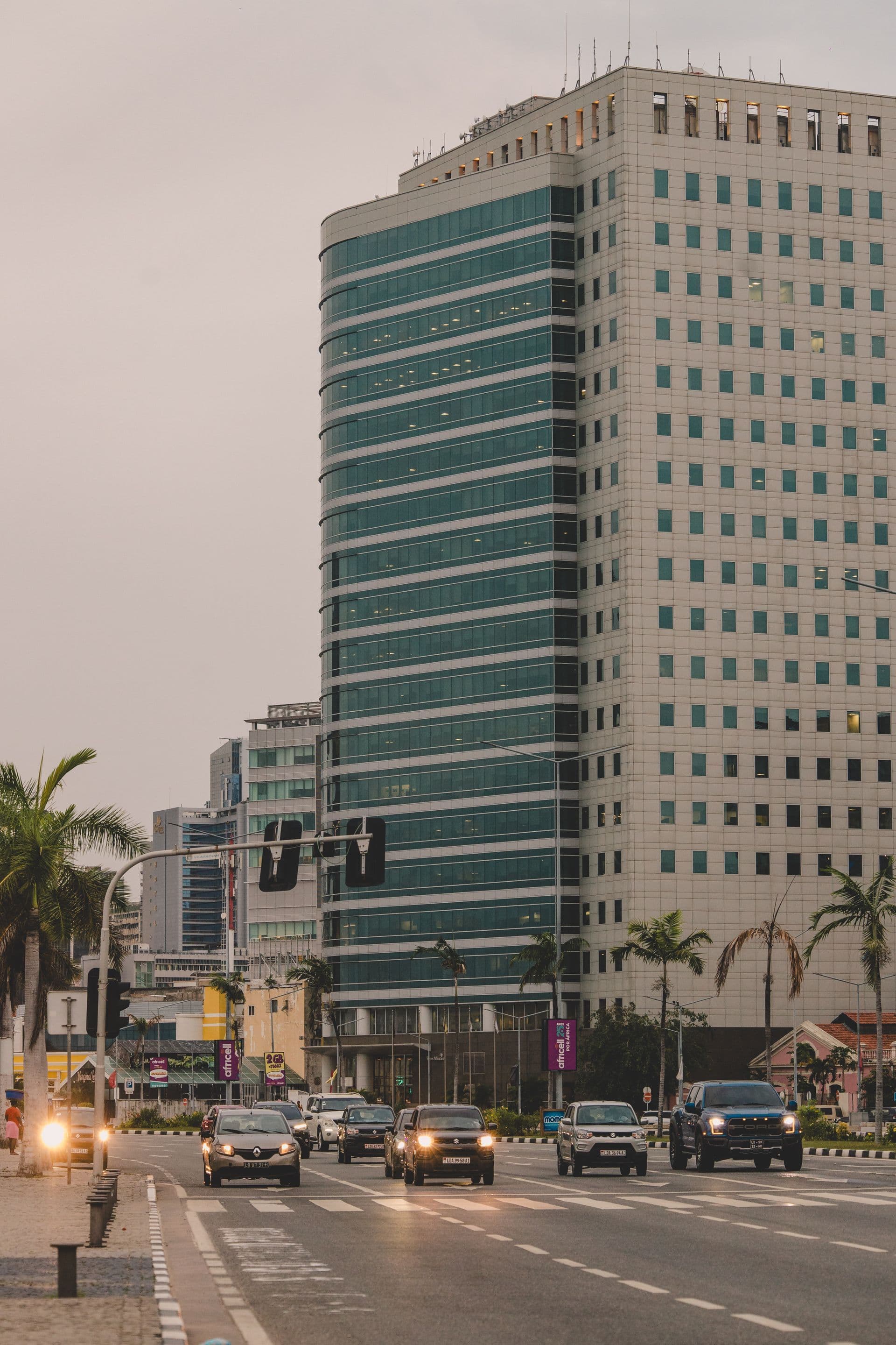 Lagos skyline from the mainland at dusk